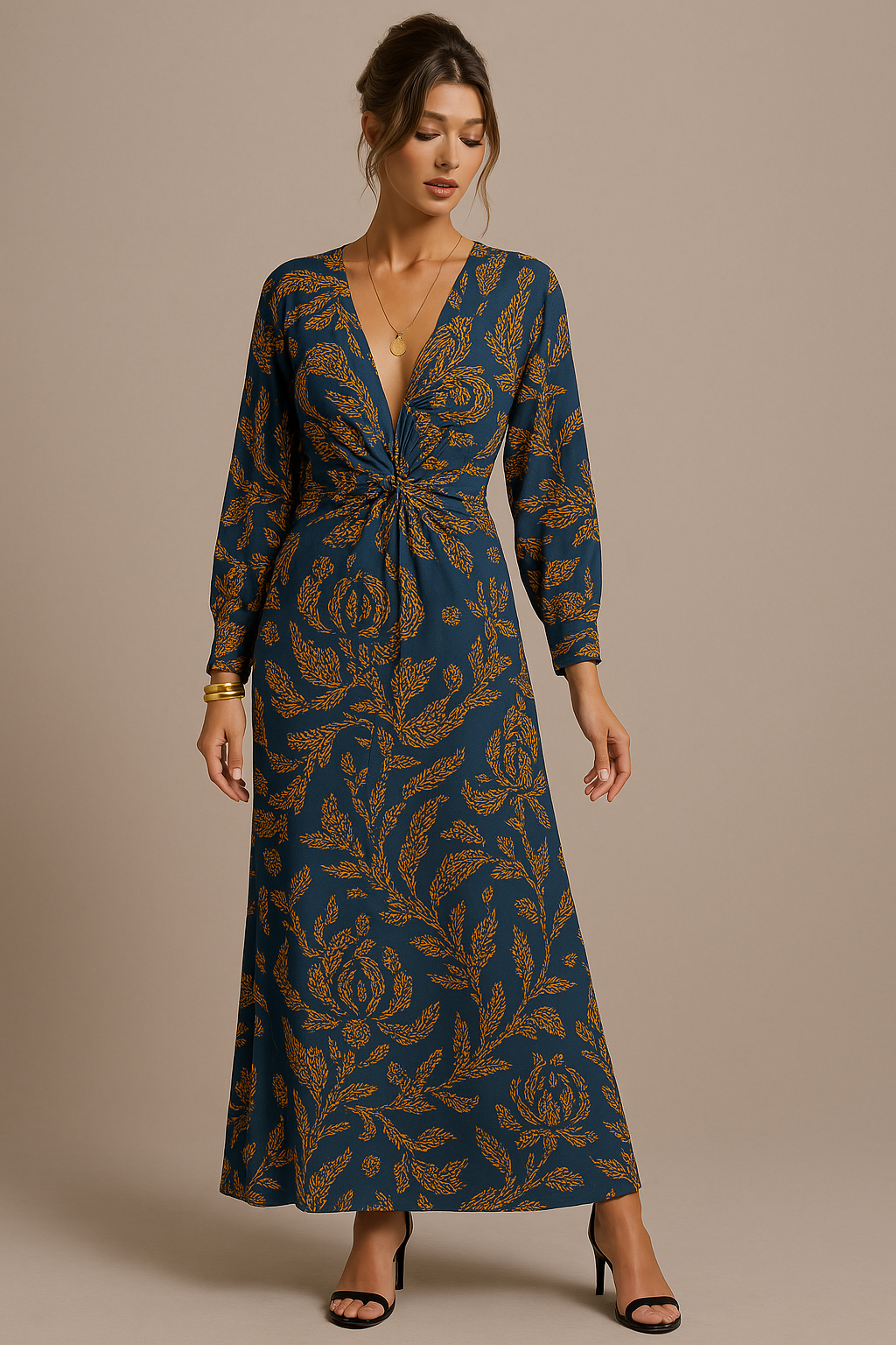 Abito da Donna Elegante Wrap Midi